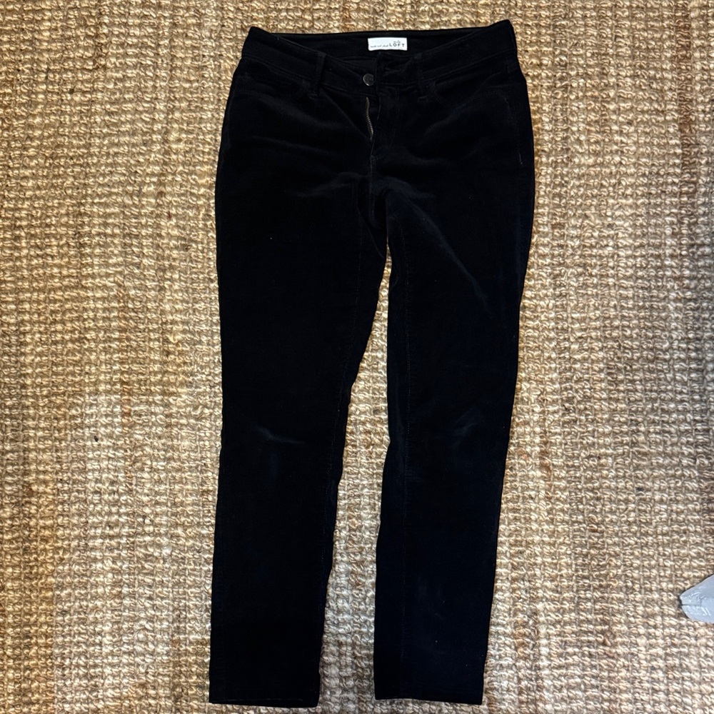 LOFT Corduroy Black Skinny Jeans